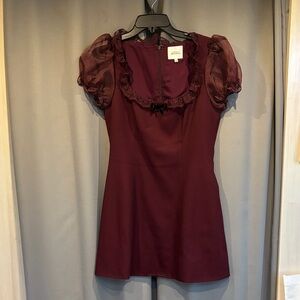 Reformation Deep Red Lace Dress